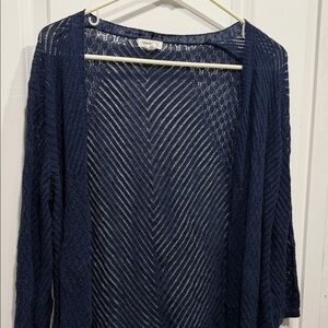 Closet clear out- Westport Navy Open Knit Cardigan